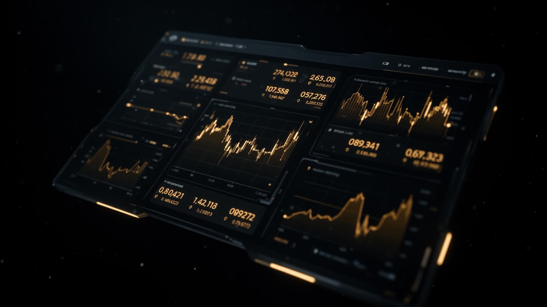 Futuristic dashboard with live bidding data